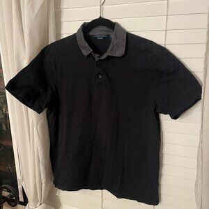 Perry Ellis Boys Medium Short Sleeve Navy Collared Shirt Polo Style